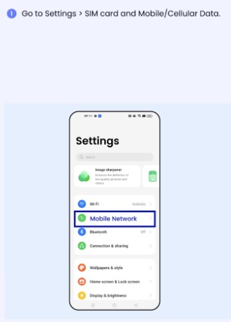 Step 1: Access SIM Settings